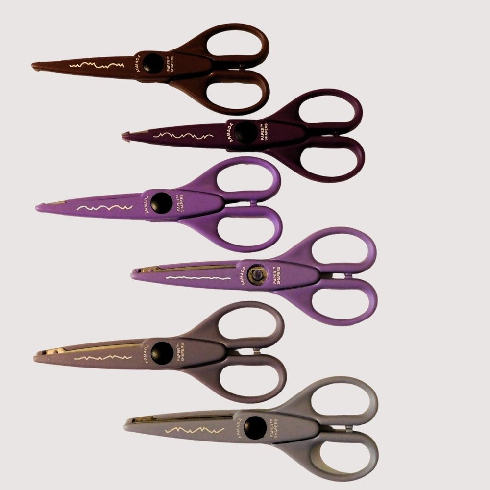 10 Paper Shapers Wood Stand Decorative Scissors Arts Crafts Scrapbook - Picture 7 of 13